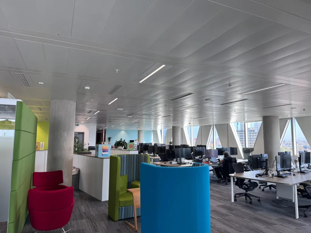Kelloggs UK HQ lighting by Trojan Lighting Solutions - open plan office space