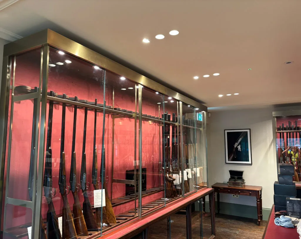 purdey gun room lighting